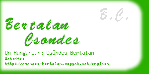 bertalan csondes business card