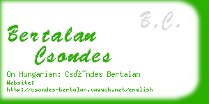 bertalan csondes business card
